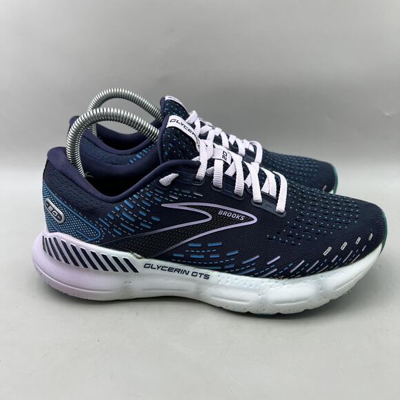 Brooks Glycerin GTS 20 Running Shoes Women Size 8 B Blue Comfort Low Sneakers - Picture 1 of 10